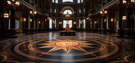Illustration of luxury marble floor picture. The colors gold and light yellow mixed with black are perfect and convey the importance of art in various aspects, aesthetics, creating depth and privacy.の素材
