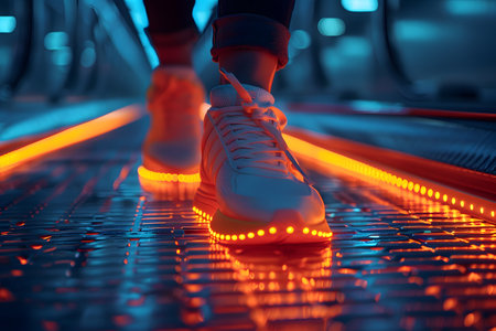 Close-up of a person's shoe while walking. Suitable for accompanying articles about the walking benefits, articles recommending places to walk for exercise, posting pictures with quotes about walkingの素材