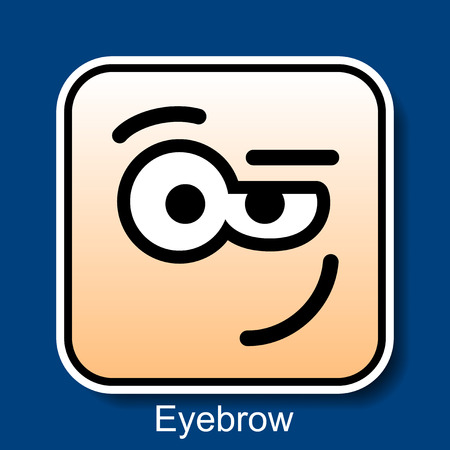 Vector Square Emoticon Eyebrow with rounded cornersのイラスト素材