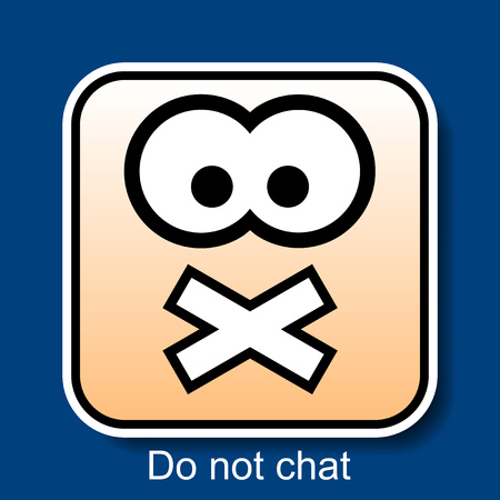 Vector Square Emoticon Do Not Chat with rounded cornersのイラスト素材