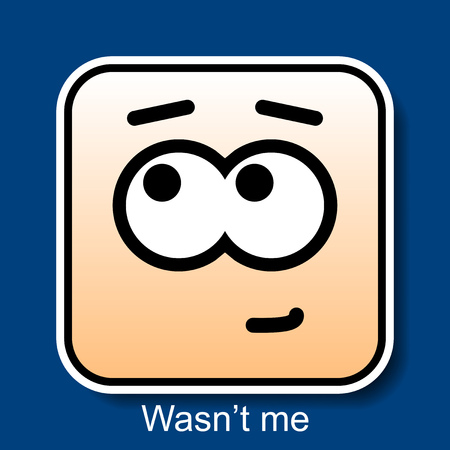 Vector Square Emoticon Wasn't me with rounded cornersのイラスト素材