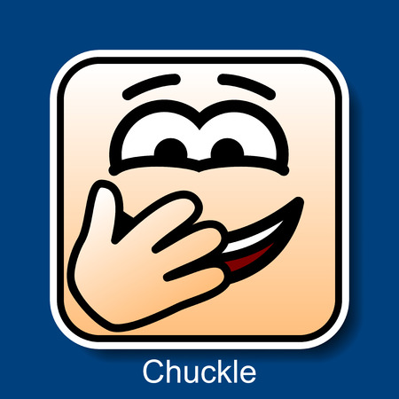 Vector Square Emoticon Chuckle with rounded cornersのイラスト素材