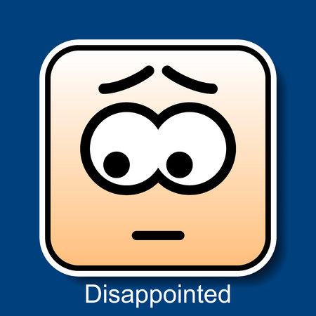 Vector Square Emoticon Disappointed with rounded cornersのイラスト素材