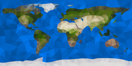 Stylized Triangles World Mapのイラスト素材
