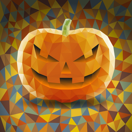 Abstract Halloween Triangles Pumpkin on Colored Backgroundのイラスト素材