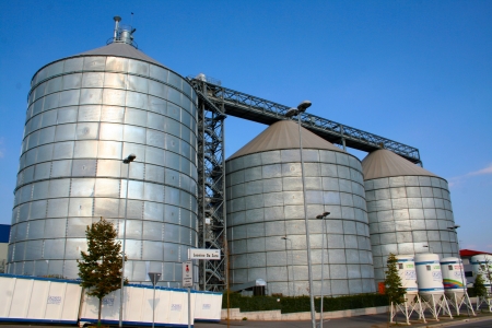 Silos in the street used as containerのeditorial素材