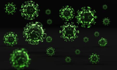 Coronavirus (COVID-19) The virus model is realistic 3d renderingの写真素材