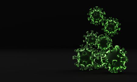 Coronavirus (COVID-19) The virus model is realistic 3d renderingの写真素材