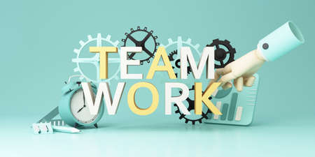 Business teamwork and organizational collaboration concepts to work together to solve problems with...
