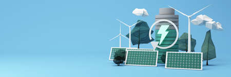 Clean energy concept on World Environment Day, sustainable energy or International Day of Forests...