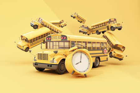 Back to school with school supplies and equipment. background and poster for back to school. Lots of...
