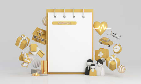 Insurance company client take out complete insurance concept for text. Assurance and insurance: car,...