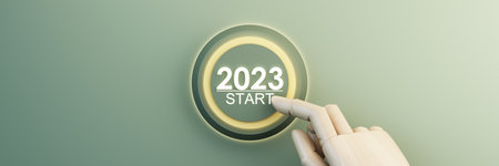 Countdown start new year 2023 with the vision and perspective of planning to achieve goals. concept...