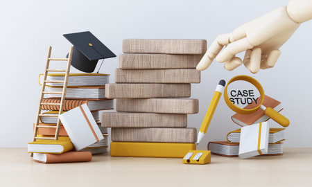 Graduation cost or expensive education or scholarship loan. money with stack of books and cap or hat, idea of tuition budget or college, university learning fee, profit or earnings. 3d renderingの写真素材