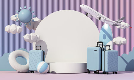 travel concept and long weekends or weekends, consisting of luggage and travel equipment In the...
