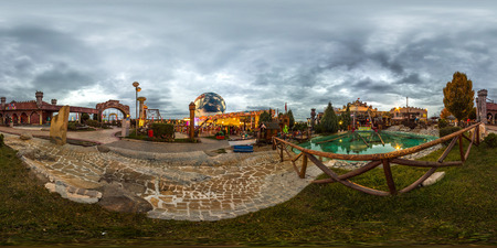 Prague - Autumn, 2018: 3D spherical panorama with 360 degree viewing angle. Ready for virtual...