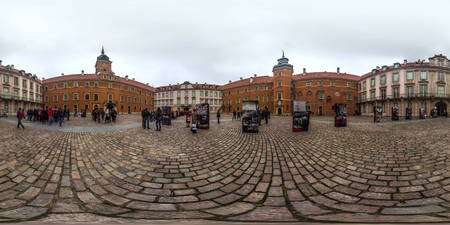 Warsaw, Poland - 2018 3D spherical panorama with 360 degree viewing angle Old Town.  Stare miasto....