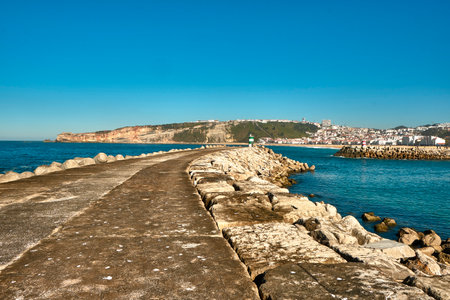 View of the promenade in the city of Nazareの写真素材