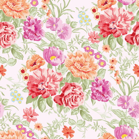 Floral seamless vector backgroundのイラスト素材