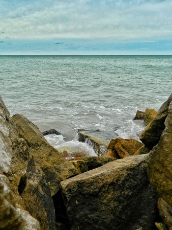 rocks in the seaの写真素材