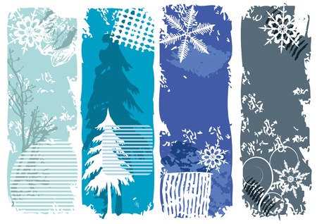 Winter banners, snowflakesのイラスト素材