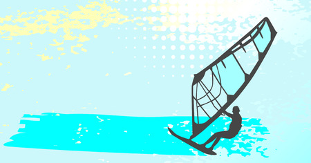 windsurfing - vector setのイラスト素材