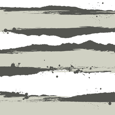 few ink splat banners with grunge effect のイラスト素材