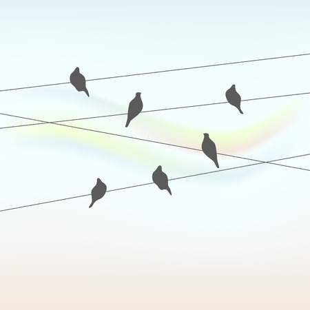 Abstraxt background with birds, and space for your textのイラスト素材