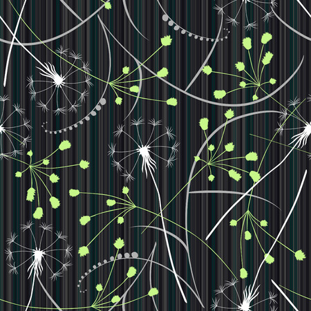 Retro floral seamless background with dandelionのイラスト素材
