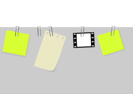  set of tags with paperclipsのイラスト素材