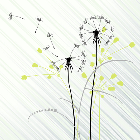 abstract background with dandelionsのイラスト素材