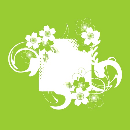 A frame with a floral decor and a space for text のイラスト素材