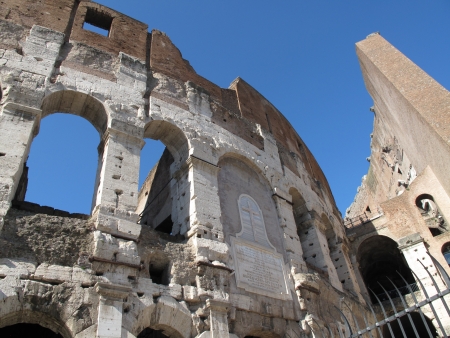 Colosseum in Rome with blue skyの写真素材