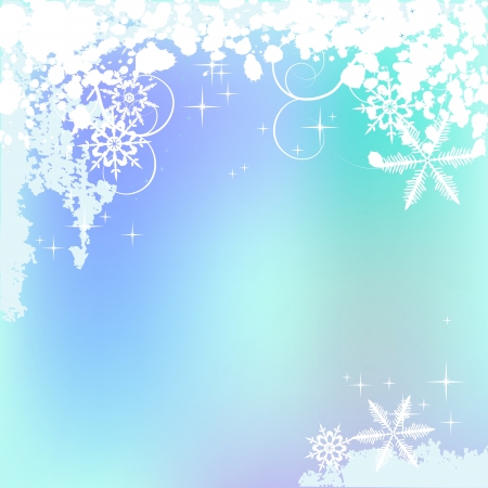 Winter background, snowflakes - vector illustrationのイラスト素材
