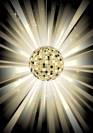 Disco sphere in gold color - ilustration のイラスト素材