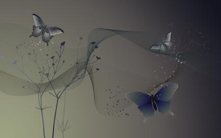 Desktop wallpaper with butterfliesのイラスト素材