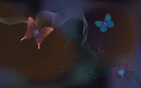 Desktop wallpaper - background with butterflies - vector graphicsのイラスト素材