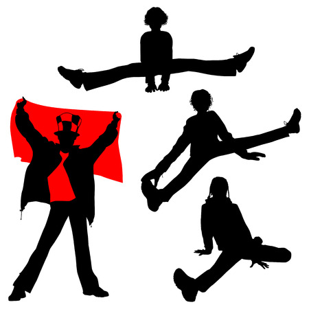 Lots of people, sport, girls - setのイラスト素材