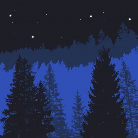 Tree silhouette on an abstract backgroundのイラスト素材