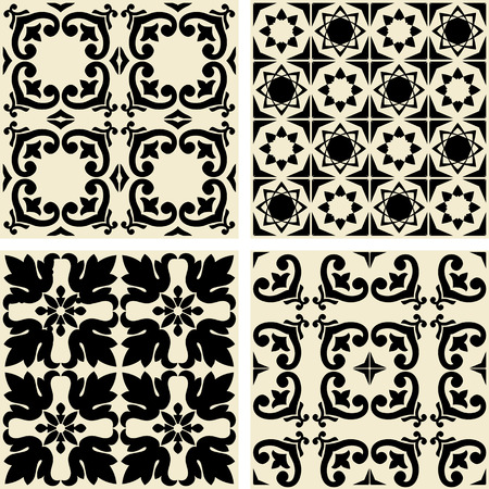 Vector ceramic tiles with seamless patternのイラスト素材