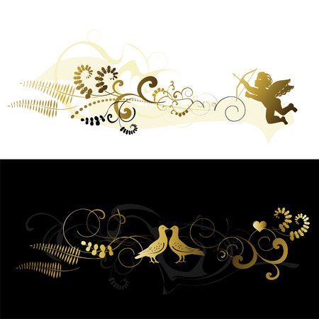 The Valentine Days banner with space for text.2D vectorのイラスト素材