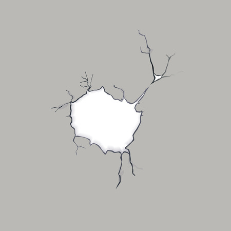 Crack in a concrete wall, vector illustrationのイラスト素材