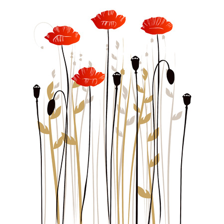 floral background poppy with a space for your textのイラスト素材