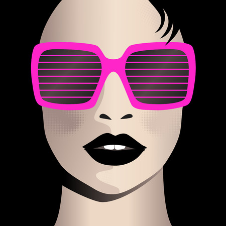 Glamor girl wears sunglasses. Celebrityのイラスト素材