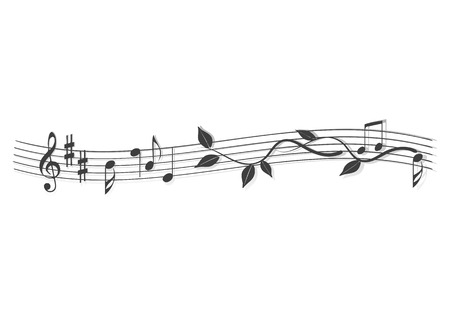 Abstract banner, music notes, vector illustrationのイラスト素材