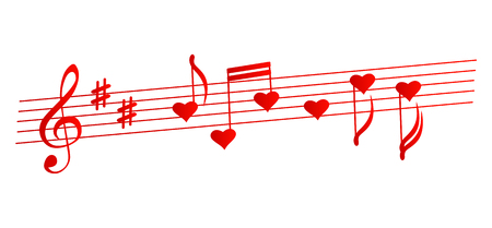 Valentines musical background - vector illustrationのイラスト素材