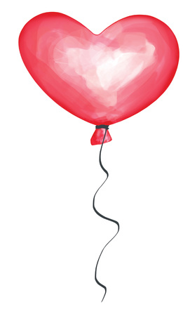 Colored transparent balloon Red Heartの写真素材