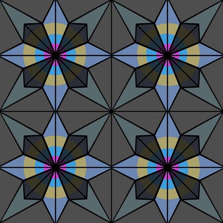stained glass or ceramic tiles with seamless pattern. Illustration bitmapの写真素材