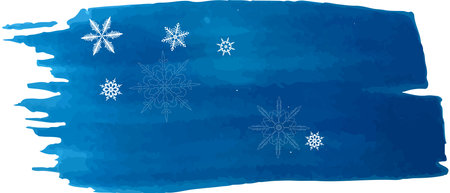 Watercolor winter background with christmas decoration - vector illustrationのイラスト素材