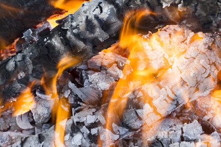 Close-up of fireplace
